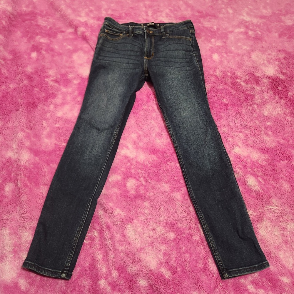 Hollister 7S Womens High Rise Super Skinny Jeans Dark Wash Stretch W28 L26 - Picture 3 of 11